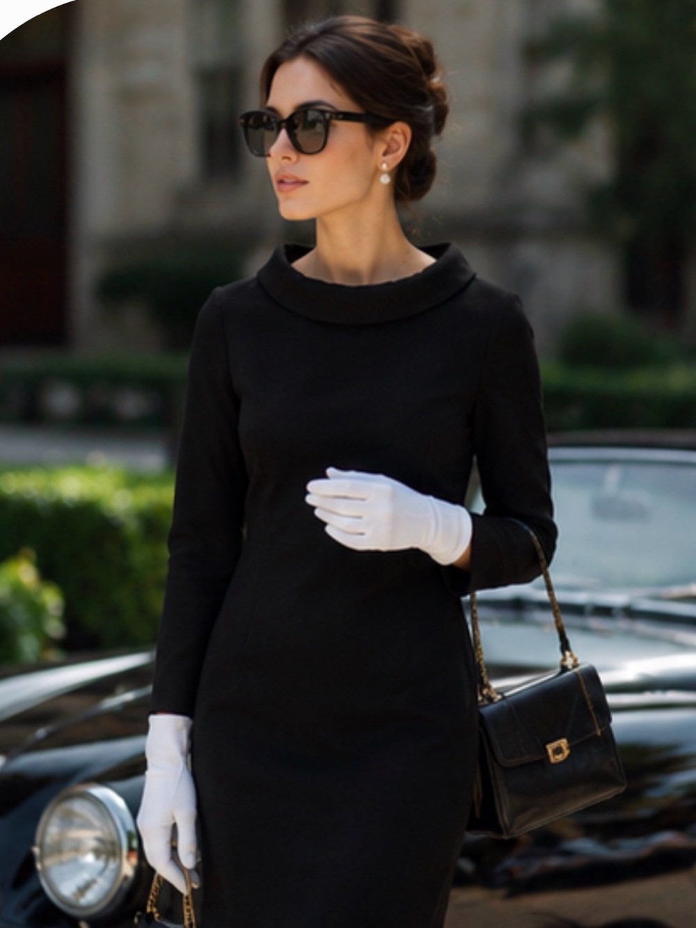 Les Copains Black Cowl Neck Sheath Dress | Made in Italy | EU 38 / US 6